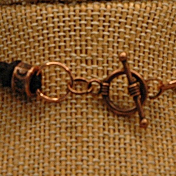 Teardrop Blue Topaz Colored Butterfly on a 22 1/4" Handmade Black Hemp Chain - Picture 7 of 7